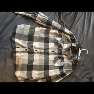 Men’s Vans White And Black Flannel Dress Shirt